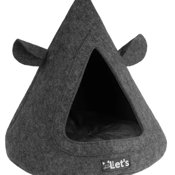 Tenda per gatti in feltro con cuscino, 50 x 45 cm, antracite – Let's Sleep Pet Cave TeePee