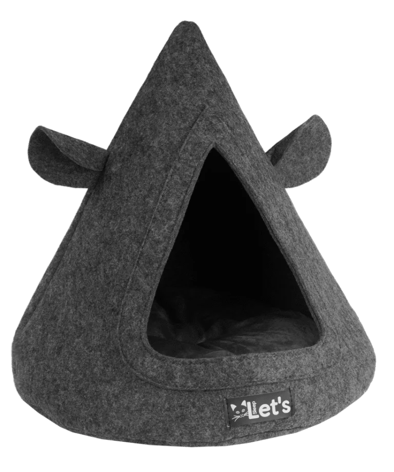 Tenda per gatti in feltro con cuscino, 50 x 45 cm, antracite – Let's Sleep Pet Cave TeePee