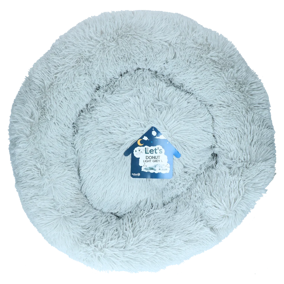 Cuccia per cani a ciambella, grigio chiaro L, ø 60 cm – Let's Sleep Donut - immagine 1