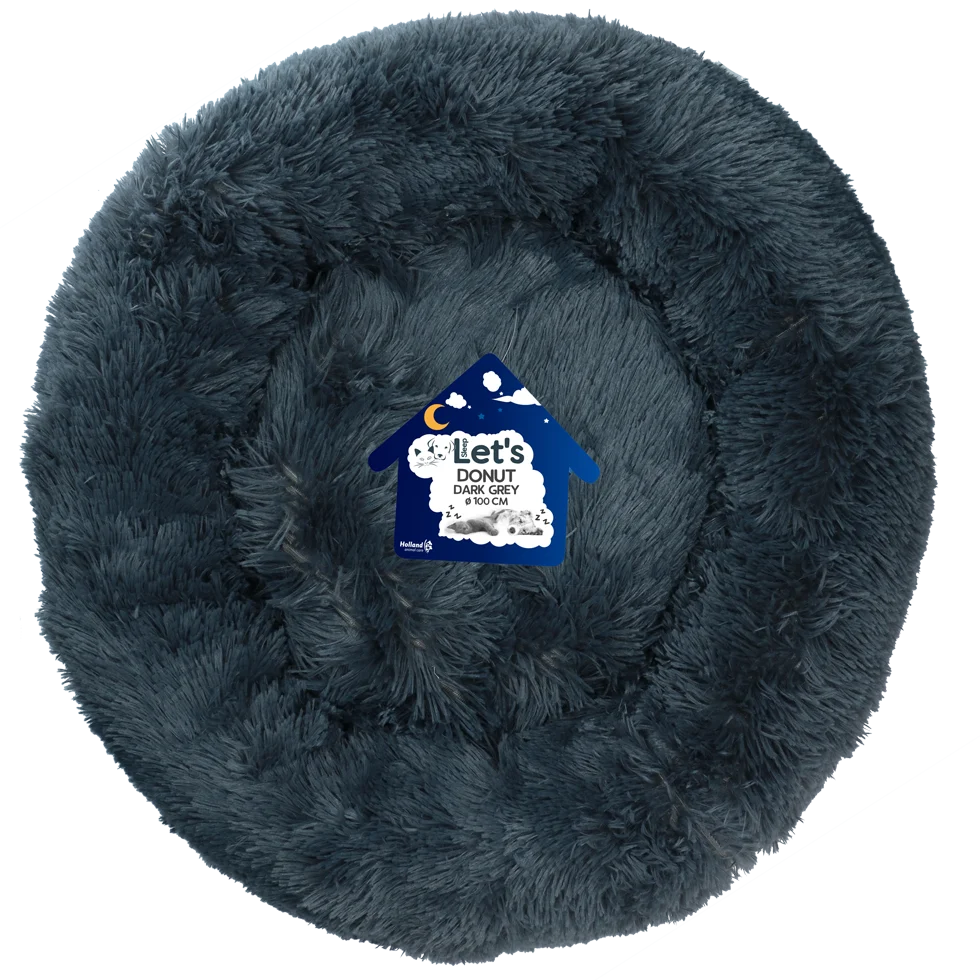 Cuccia per cani a ciambella, grigio scuro XXL, ø 100 cm – Let's Sleep Donut - immagine 1