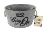 Cestino porta giochi per cani in feltro con manici, grigio, ø 36 cm – Let's Sleep Let's Stuff It Bring it On