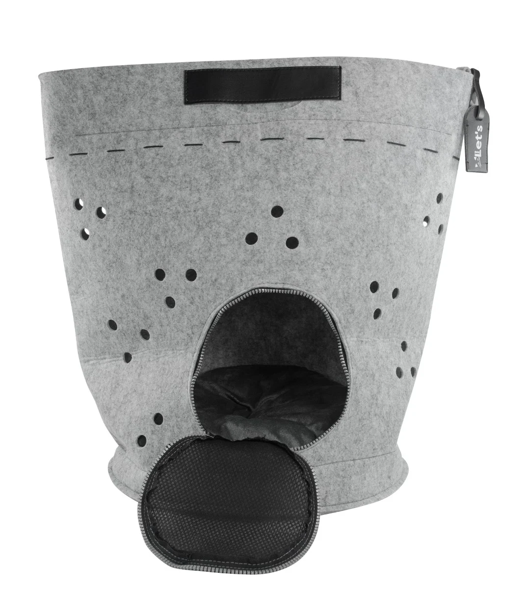 Borsa da viaggio per gatti con apertura dall’alto e cuscino, grigia – Let's Sleep Let's Travel - immagine 2