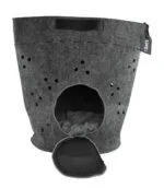 Borsa da trasporto per gatti con apertura superiore e cuscino, antracite – Let's Sleep Let's Travel - immagine 2