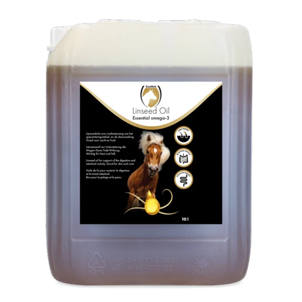 Olio di semi di lino per cavalli, spremuto a freddo, 10 l – Excellent Horse Linseed Oil