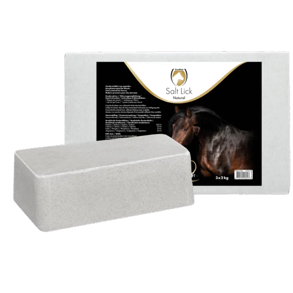 Pietra da leccare di sale di roccia per cavalli, 3 x 2 kg – Excellent Horse Salt Lick Naturel