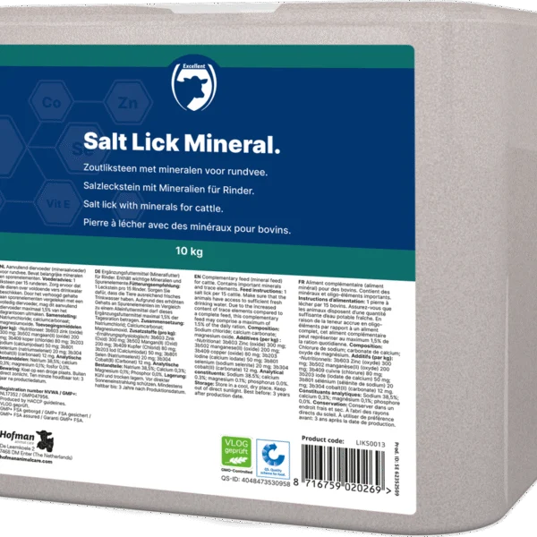 Pietra da leccare di salgemma per bovini, 10 kg – Excellent Mineral Rund