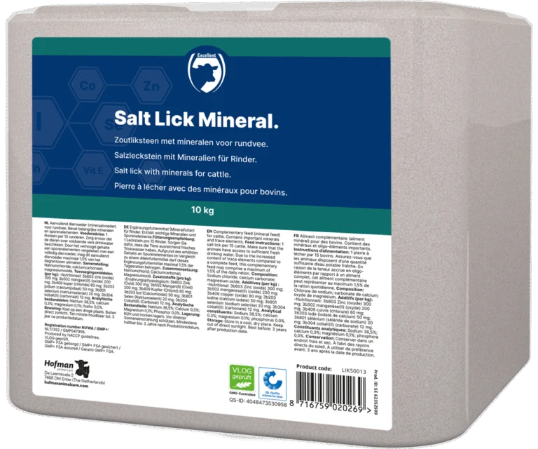 Pietra da leccare di salgemma per bovini, 10 kg – Excellent Mineral Rund