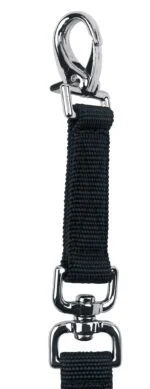 Longhina nera con moschettone, circa 7,5 m