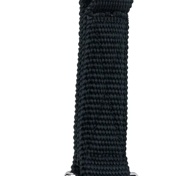 Longhina nera con moschettone, circa 7,5 m