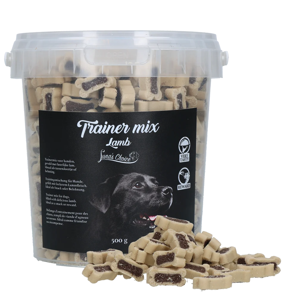 Snack per l’addestramento all’agnello, 500 g in secchiello richiudibile – Luna's Choice Trainer Mix Lam - immagine 1