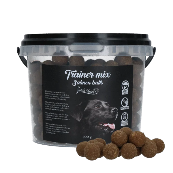 Palline per l'addestramento dei cani al salmone, senza cereali, 500 g – Palline al salmone Luna's Choice Trainer Mix