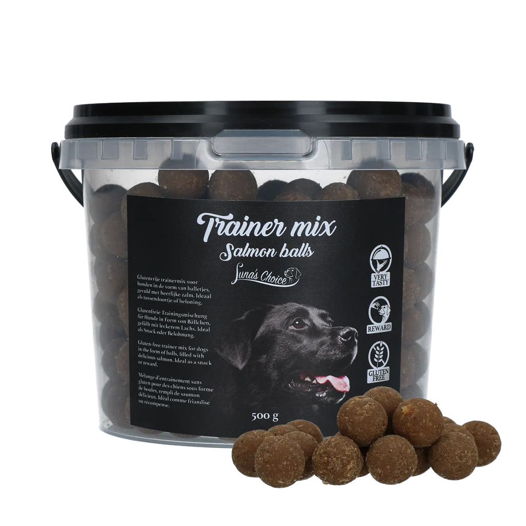 Palline per l'addestramento dei cani al salmone, senza cereali, 500 g – Palline al salmone Luna's Choice Trainer Mix - immagine 1