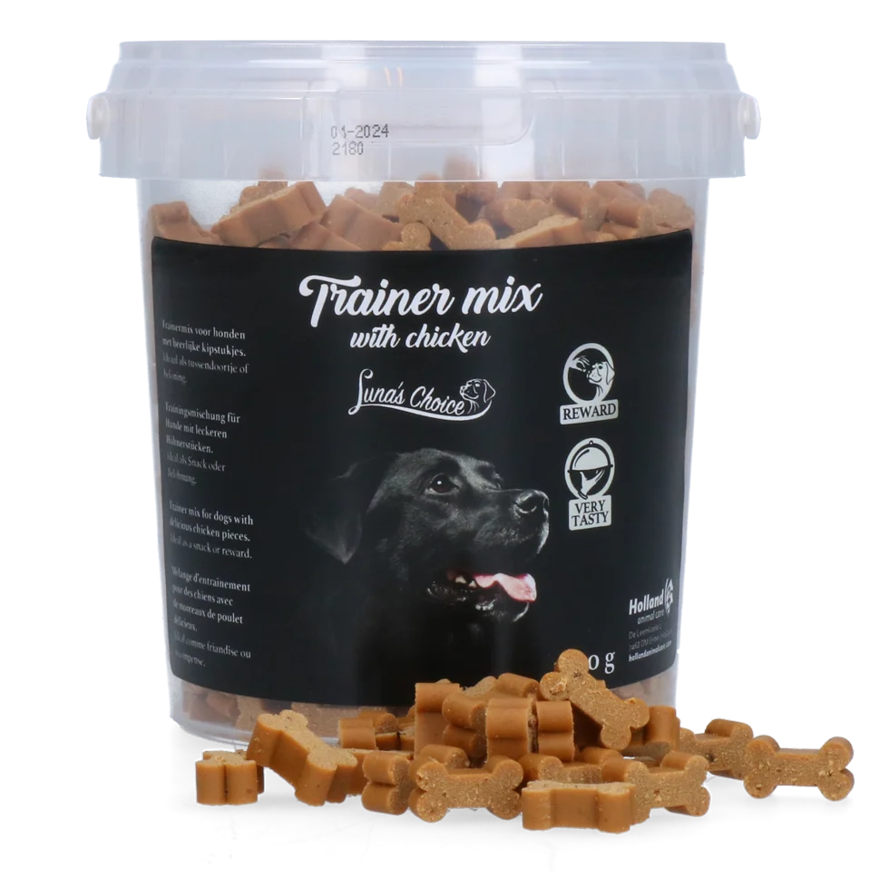 LUNA0047.png Snack da addestramento al pollo, bocconcini morbidi, 500 g – Luna's Choice Trainer Mix Kipstukjes - immagine 1