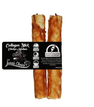 Stick da masticare per cani al pollo, M, 12,5 x 2,5 cm – Luna's Choice Collagen Chews Stick