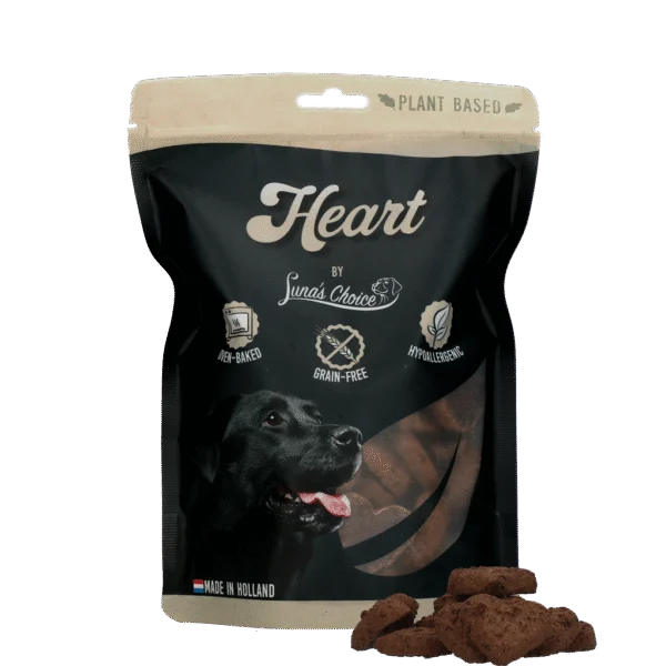 Biscotti per cani vegetali e senza cereali, a forma di cuore, 48 pezzi, 360 g – Luna's Choice Plant Based Heart