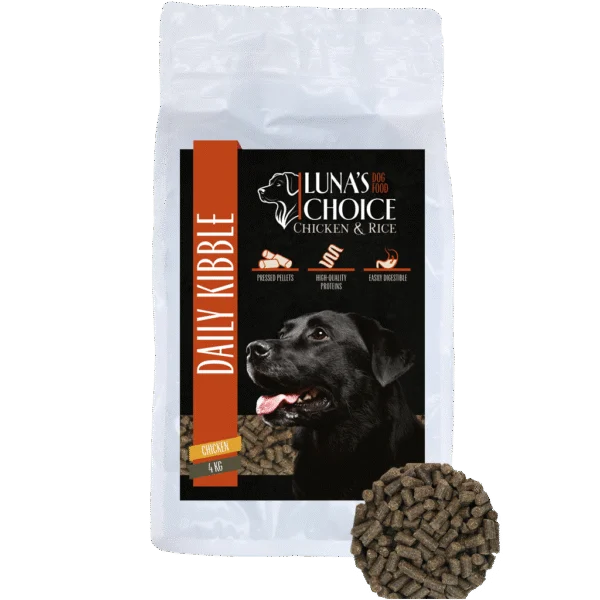 Alimento pressato per cani con pollo e riso, 4 kg – Luna's Choice Adult Kip/Rijst