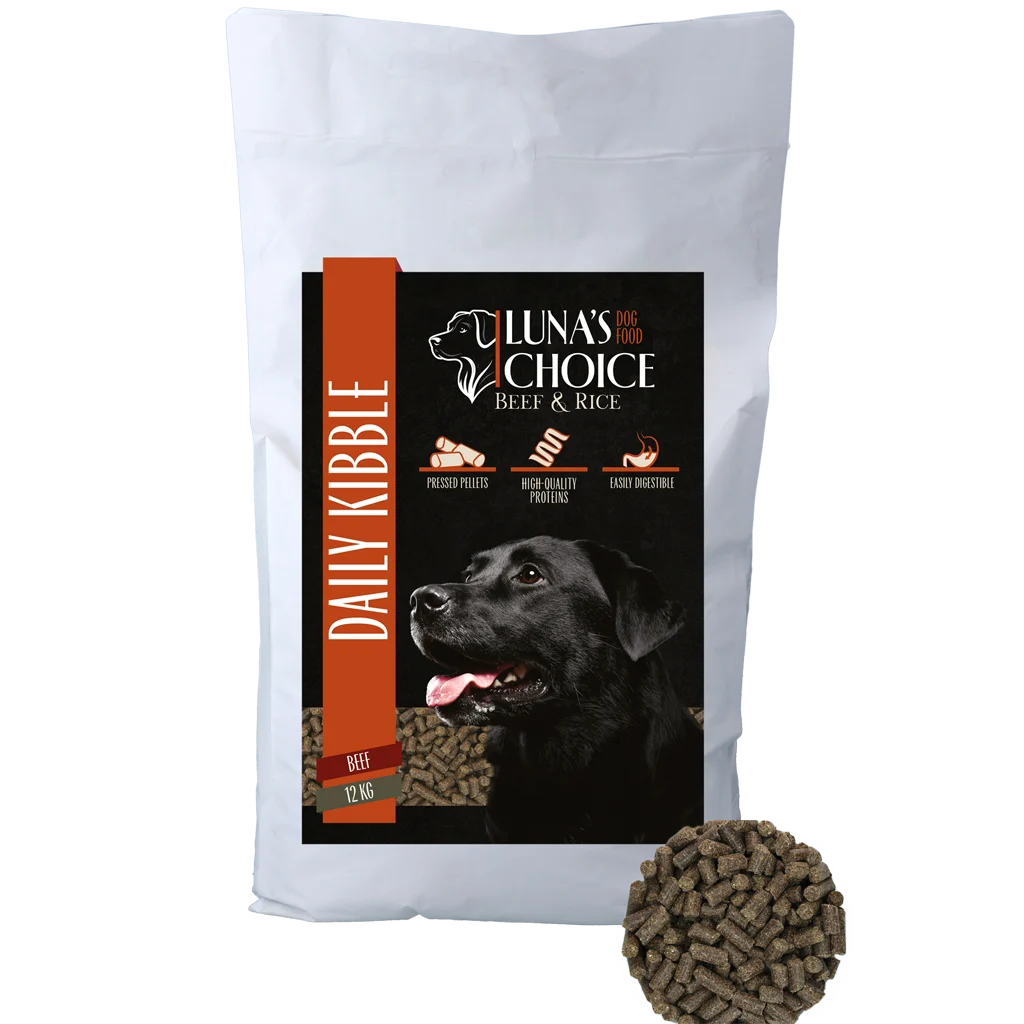 Crocchette pressate per cani con manzo e riso, 12 kg – Luna's Choice Adult Rund/Rijst - immagine 1