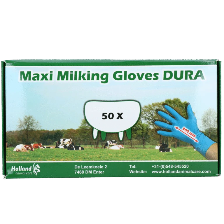 Guanti da mungitura extra spessi e lunghi, taglia XL (da 9 a 10), 50 pezzi – Hofman Animal Care Maxi Milking Gloves DURA