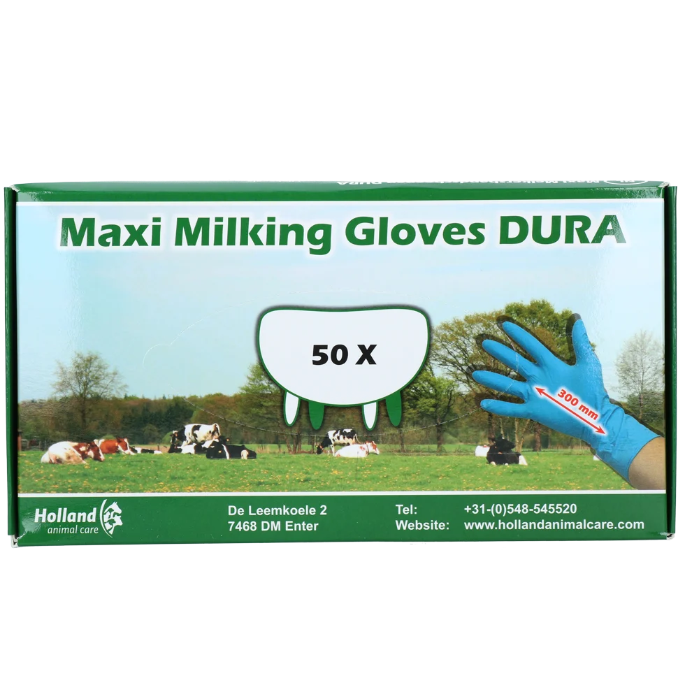 Guanti da mungitura extra spessi e lunghi, taglia XXL (10), 50 pezzi – Hofman Animal Care Maxi Milking Gloves DURA - immagine 1
