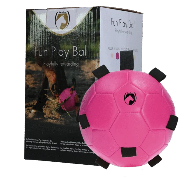 Palla gioco per cavalli con elastici, 19 cm, rosa – Excellent Horse Fun Play Ball