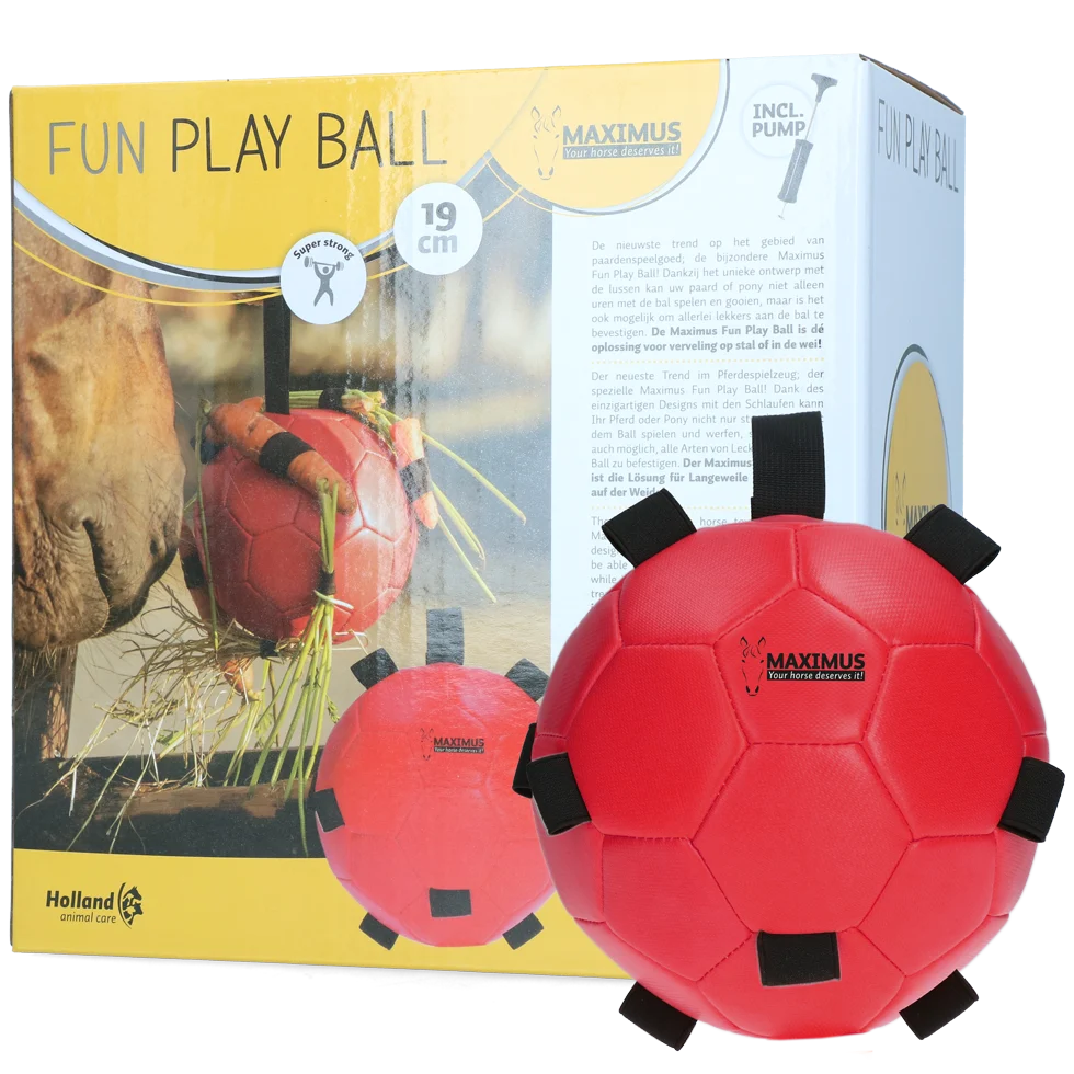 MAXI5301.png Palla gioco per cavalli con elastici, 19 cm, rossa – Excellent Horse Fun Play Ball - immagine 1