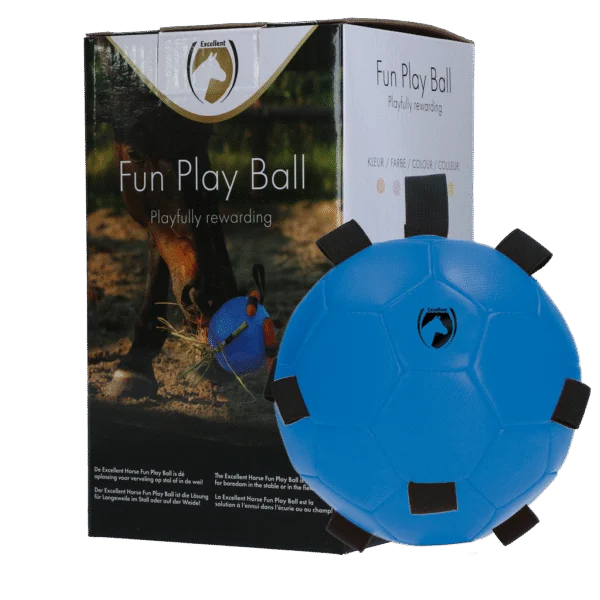 Palla gioco per cavalli con elastici, 19 cm, blu – Excellent Horse Fun Play Ball