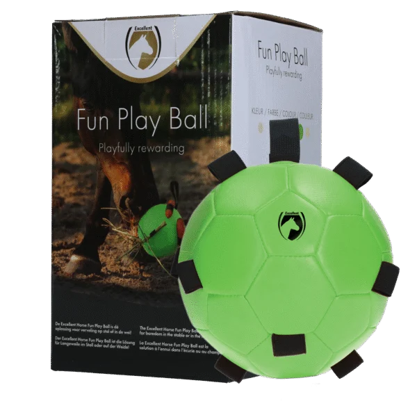 Palla da gioco per cavalli con anelli elastici, 19 cm, verde – Excellent Horse Fun Play Ball