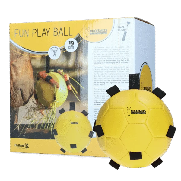 Palla gioco per cavalli con elastici, 19 cm, gialla – Excellent Horse Fun Play Ball