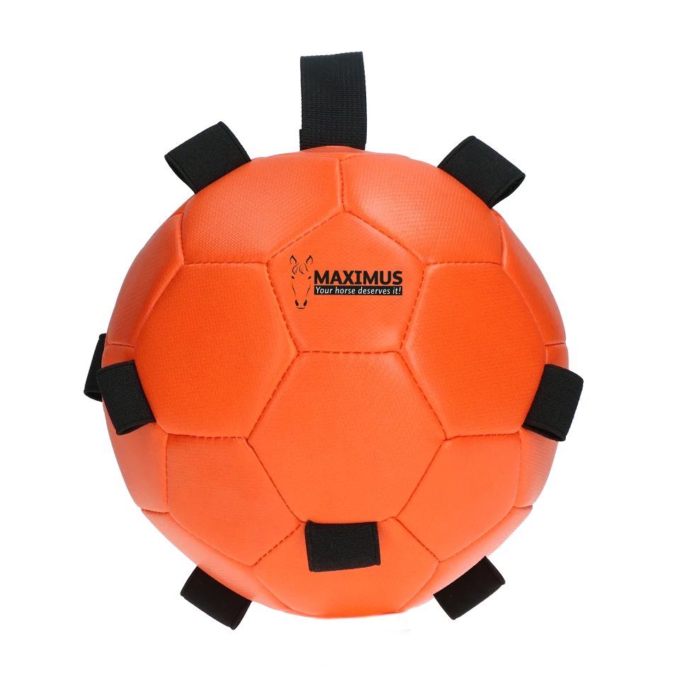 Palla gioco per cavalli con elastici, 19 cm, arancione – Excellent Horse Fun Play Ball - immagine 2