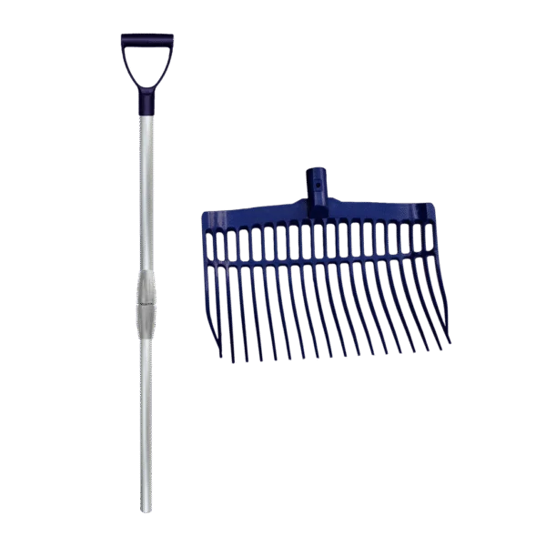 Forca da letame in plastica con manico in alluminio blu – Vplast