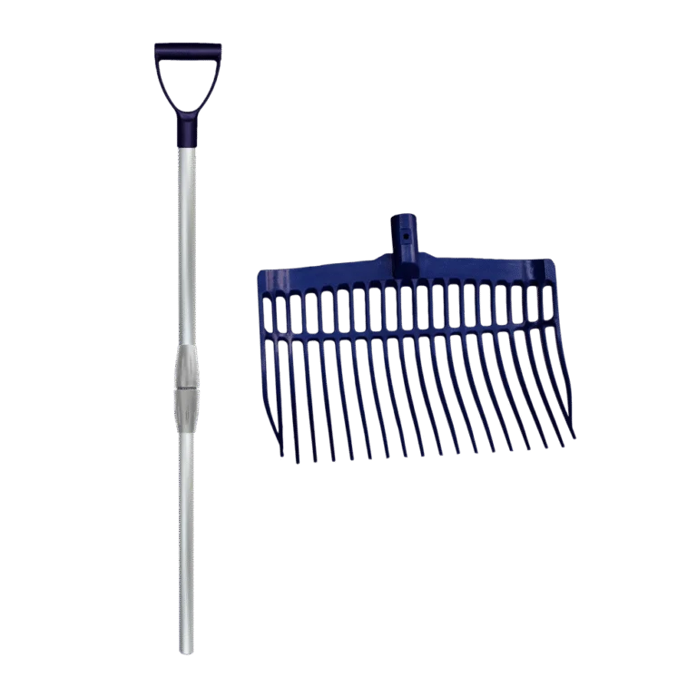 Forca da letame in plastica con manico in alluminio blu – Vplast