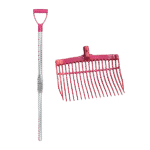 Forca per letame in plastica con manico in alluminio rosa – Vplast - immagine 2