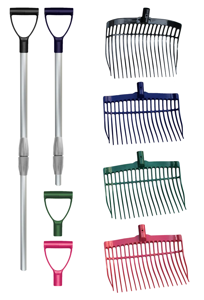 Forca da letame in plastica con manico in alluminio blu – Vplast - immagine 2