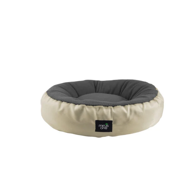 Cuccia per cani con zona di riposo in pile, grigia M – Minus One Snuggle Pet Bed