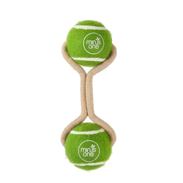 Palline da Tennis con Corda, 2 Pezzi – Minus One Dog Tennis Ball Rope Toy Double Meadow