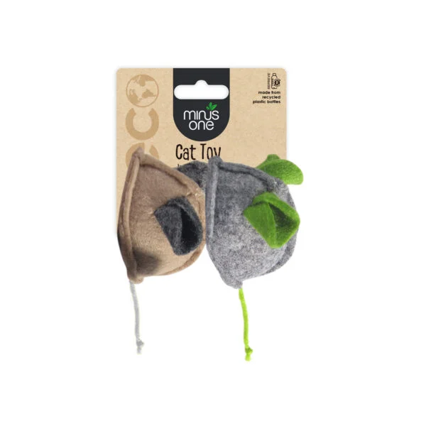 Topolini gioco per gatti in feltro con erba gatta, 2 pezzi – Minus One Felt Cat Toys Mouse 2-pack