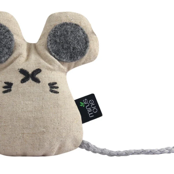 Gioco per gatti a forma di topo con erba gatta, 9 x 9,5 x 2,5 cm – Minus One Docile Buddy Cat Toy Mouse