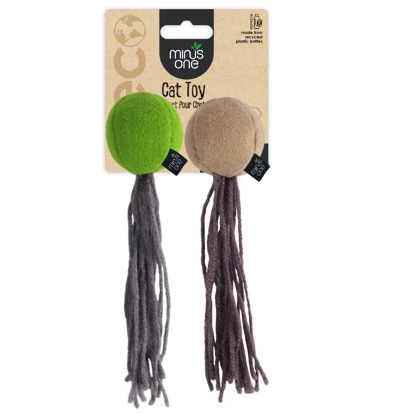 Palline per gatti in feltro ed erba gatta, 2 pezzi – Minus One Felt Cat Toys Balls 2-pack