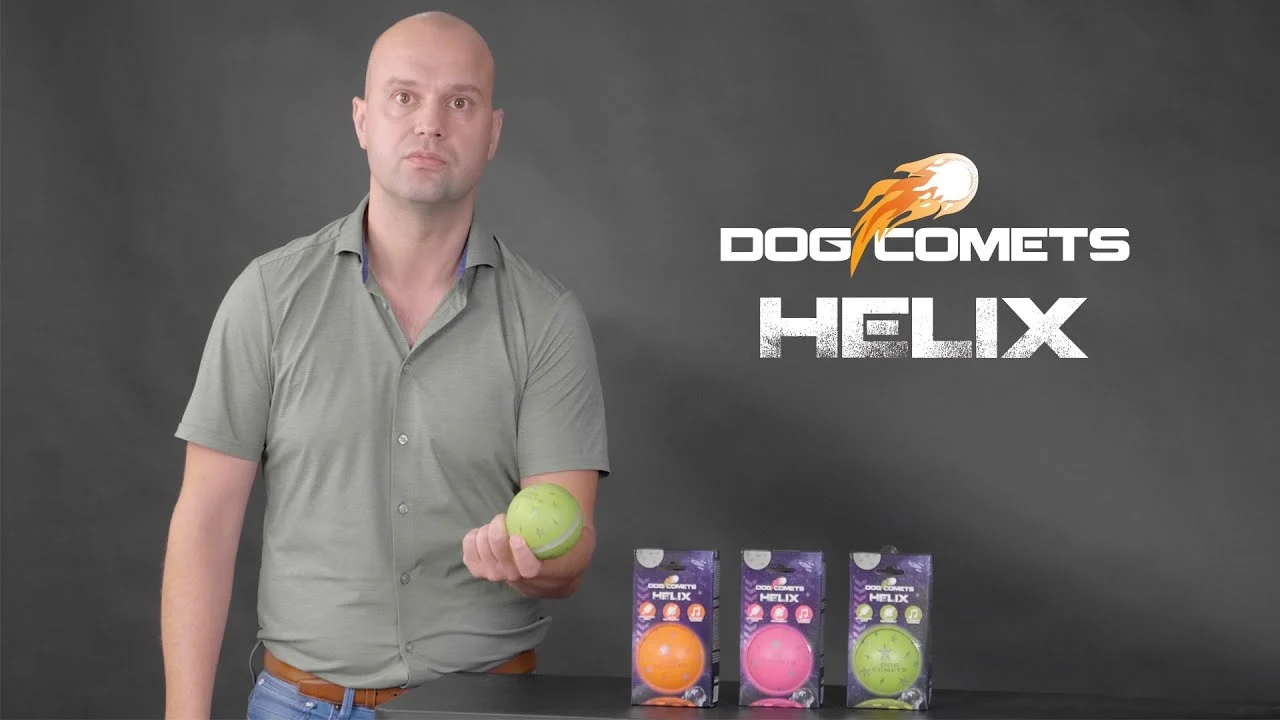 Palla per cani con movimento automatico e versi di animali, arancione – Dog Comets Helix - immagine 3