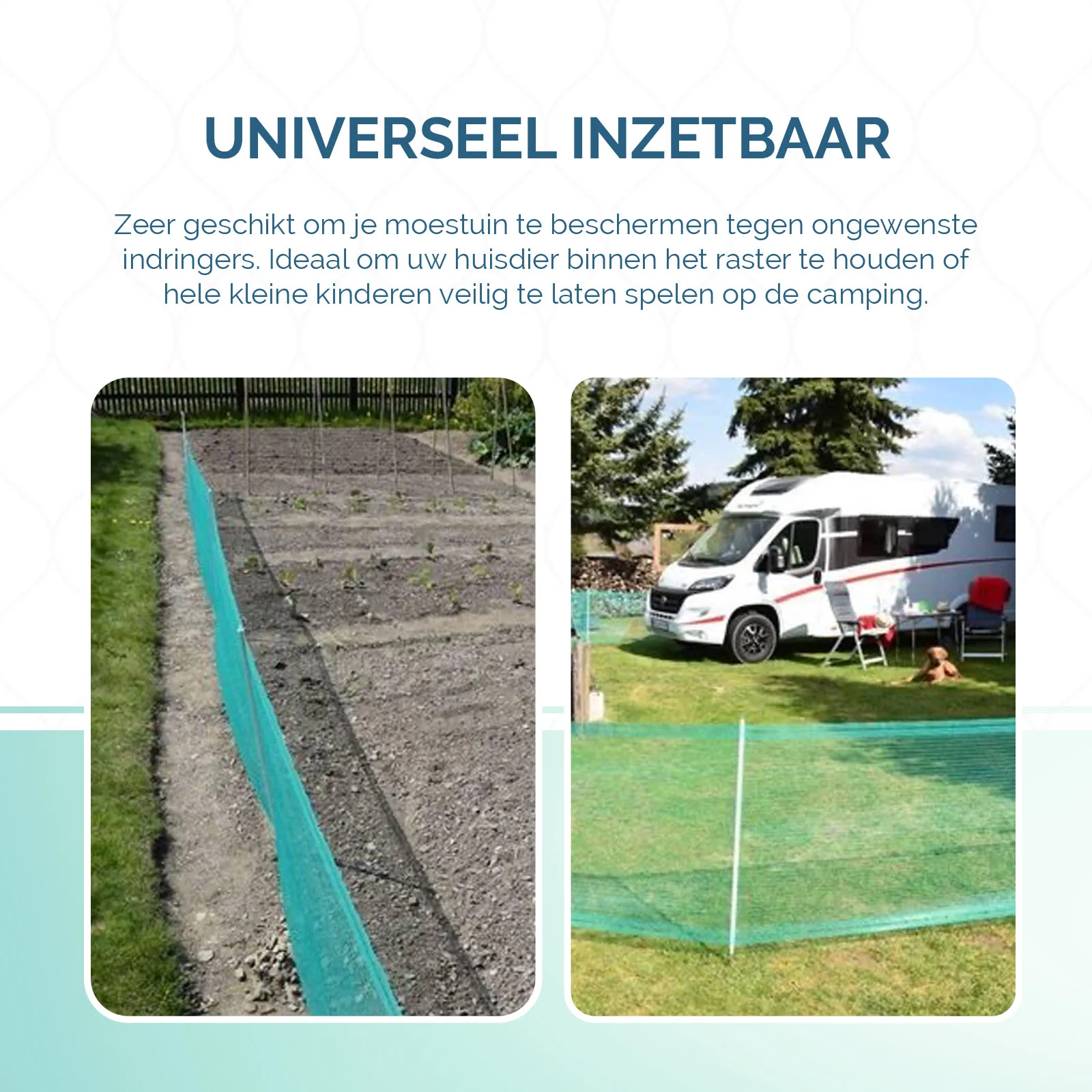 Rete di delimitazione per giardino con maglia da 0,5 cm, altezza 80 cm, 20 m – Euro-Netz universale - immagine 4