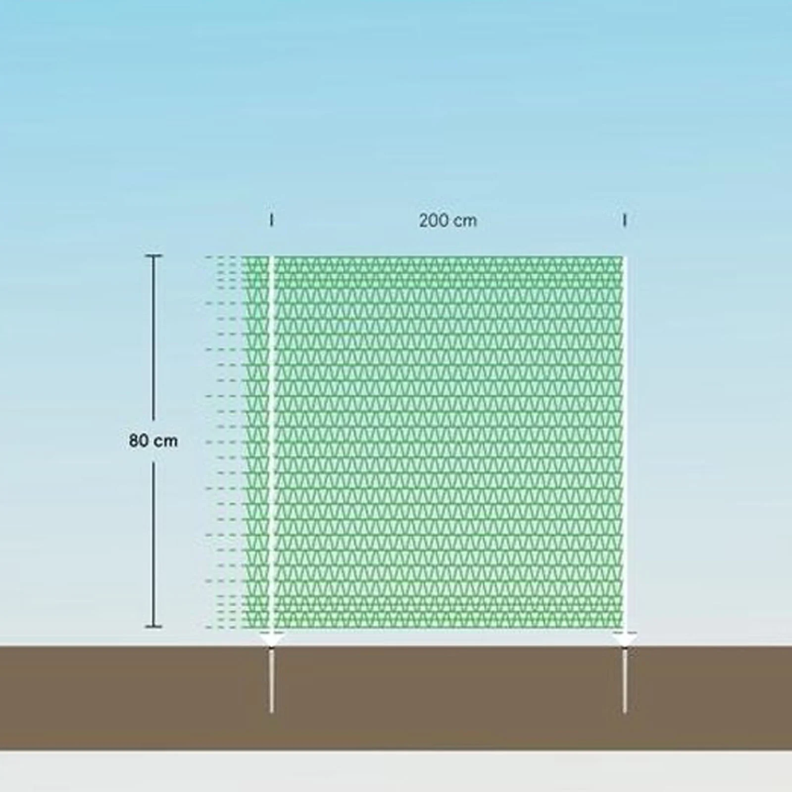 Rete di delimitazione per giardino con maglia da 0,5 cm, altezza 80 cm, 20 m – Euro-Netz universale - immagine 6