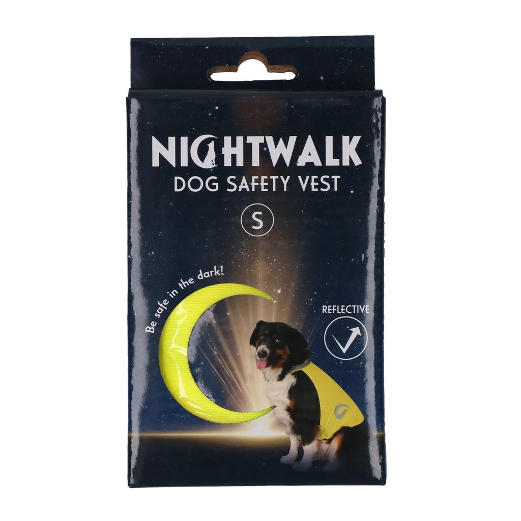 Gilet di sicurezza per cani con dettagli riflettenti e chiusura in velcro, giallo, taglia S – Nightwalk Safety Vest - immagine 1