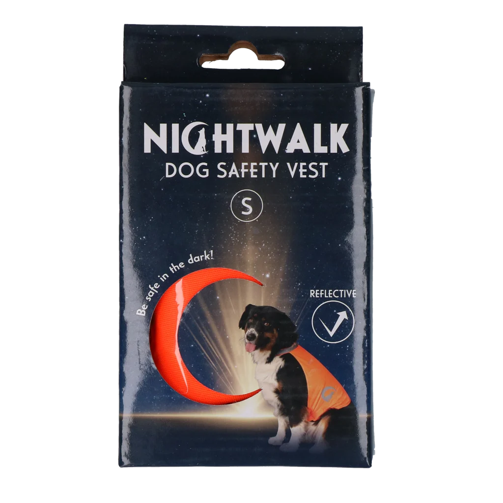 Gilet di sicurezza per cani con dettagli riflettenti e chiusura in velcro, arancione, S – Nightwalk Safety Vest - immagine 1