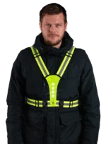 Imbracatura di sicurezza con luci LED, regolabile, gialla – Nightwalk Human Safety Harness - immagine 3