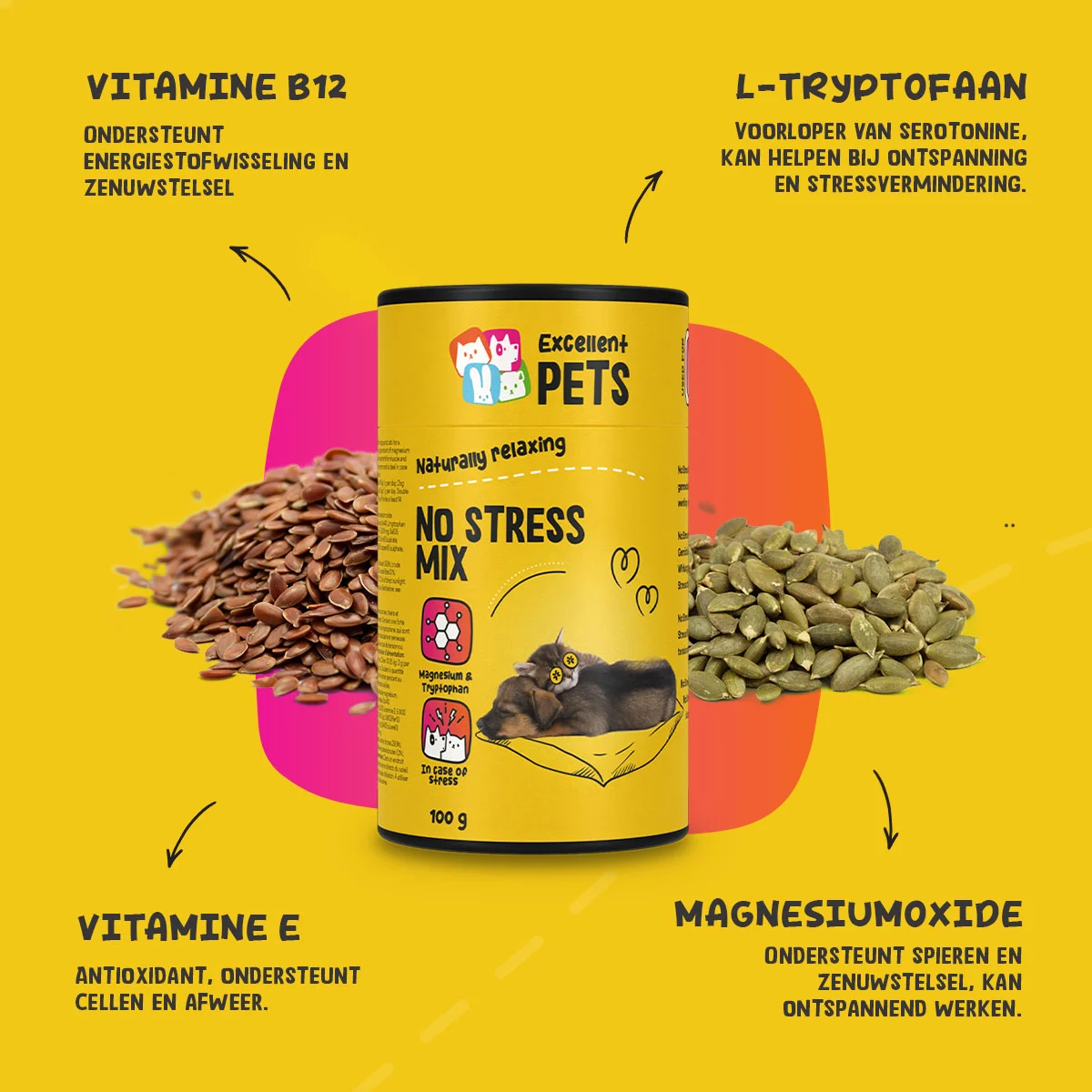 Integratore in polvere per cani e gatti in caso di agitazione, 100 g – Excellent Pets No Stress Mix - immagine 6