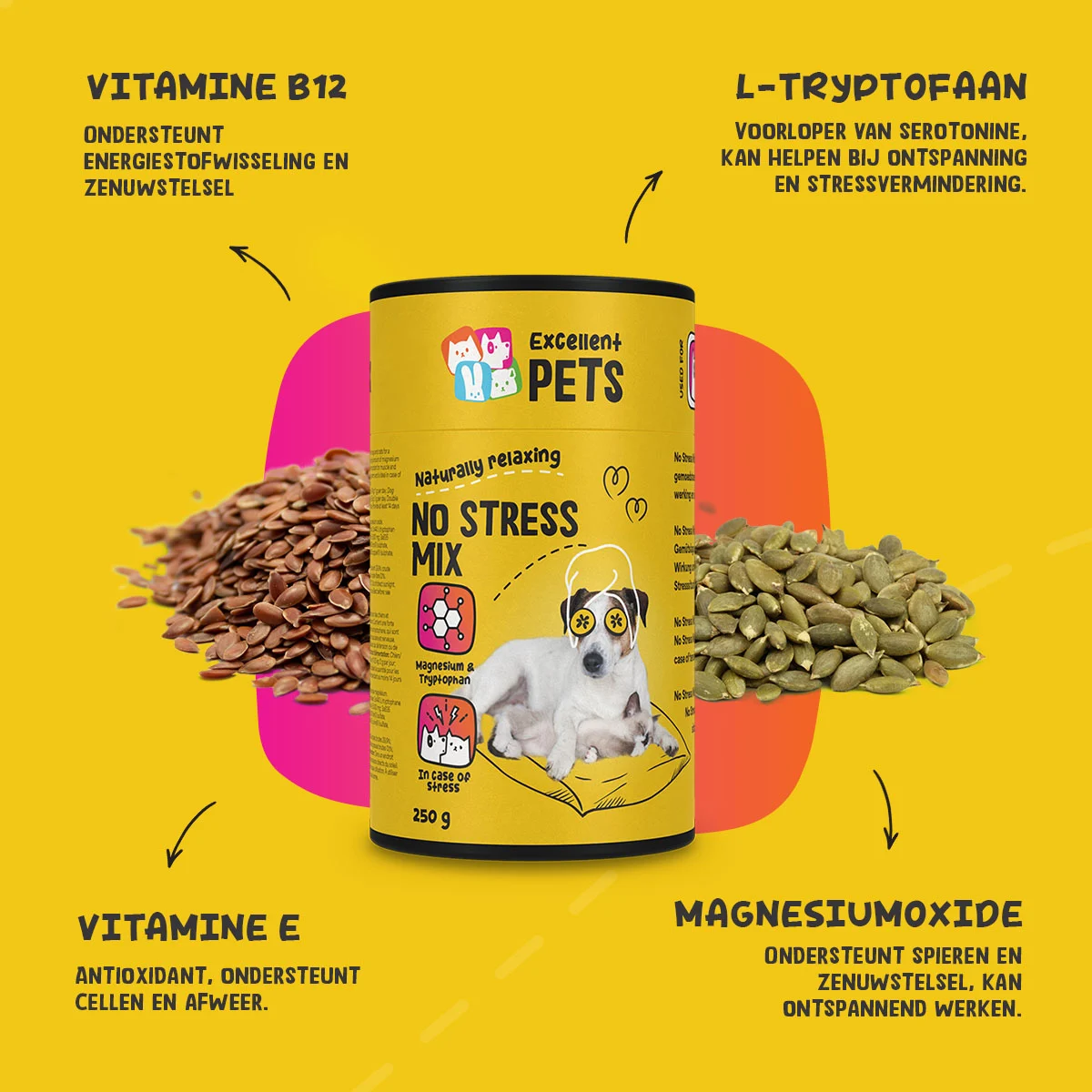 Integratore in polvere per cani e gatti contro lo stress, 250 g – Excellent Pets No Stress Mix - immagine 6