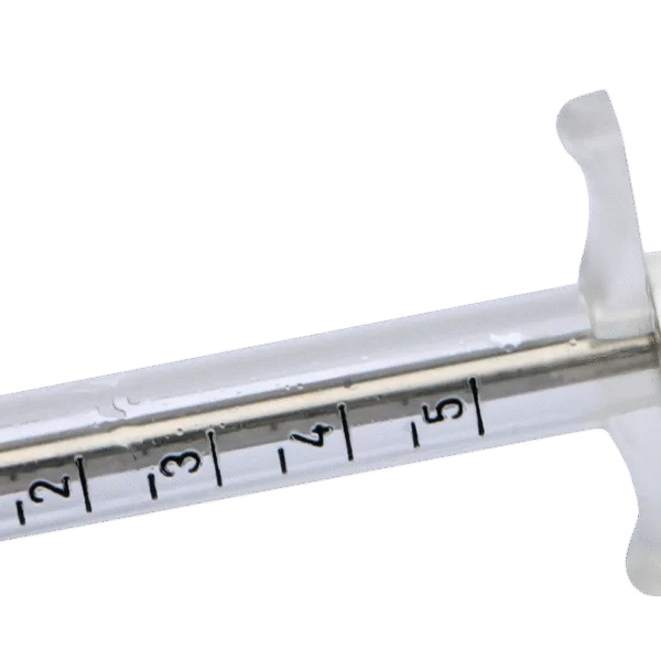 Siringa in nylon con raccordo a vite, 5 ml