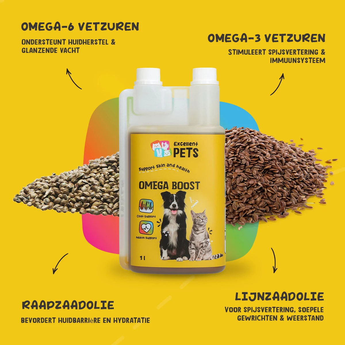 Olio omega per cani con oli vegetali, 1 l – Excellent Pets Omega Boost - immagine 5
