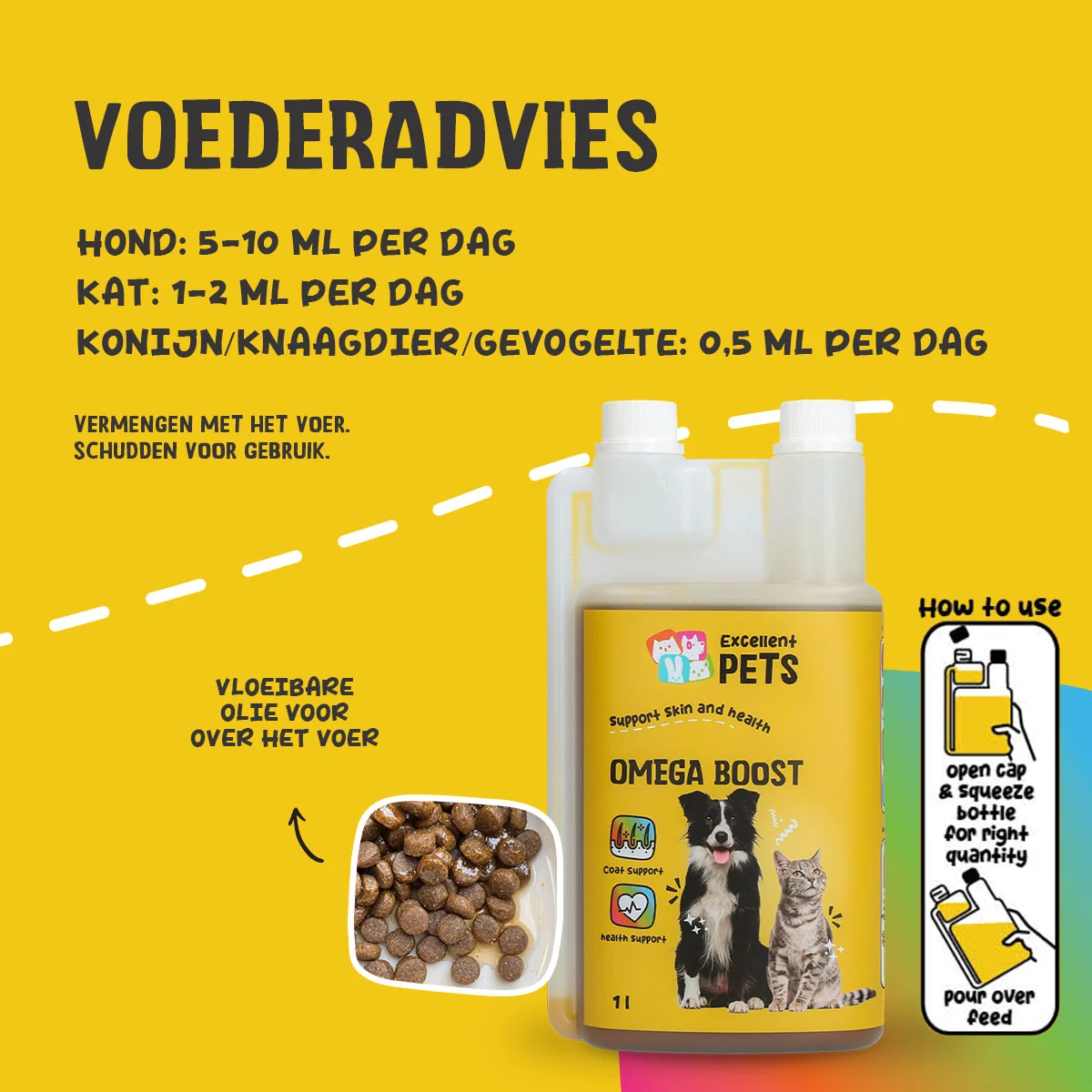 Olio omega per cani con oli vegetali, 1 l – Excellent Pets Omega Boost - immagine 2