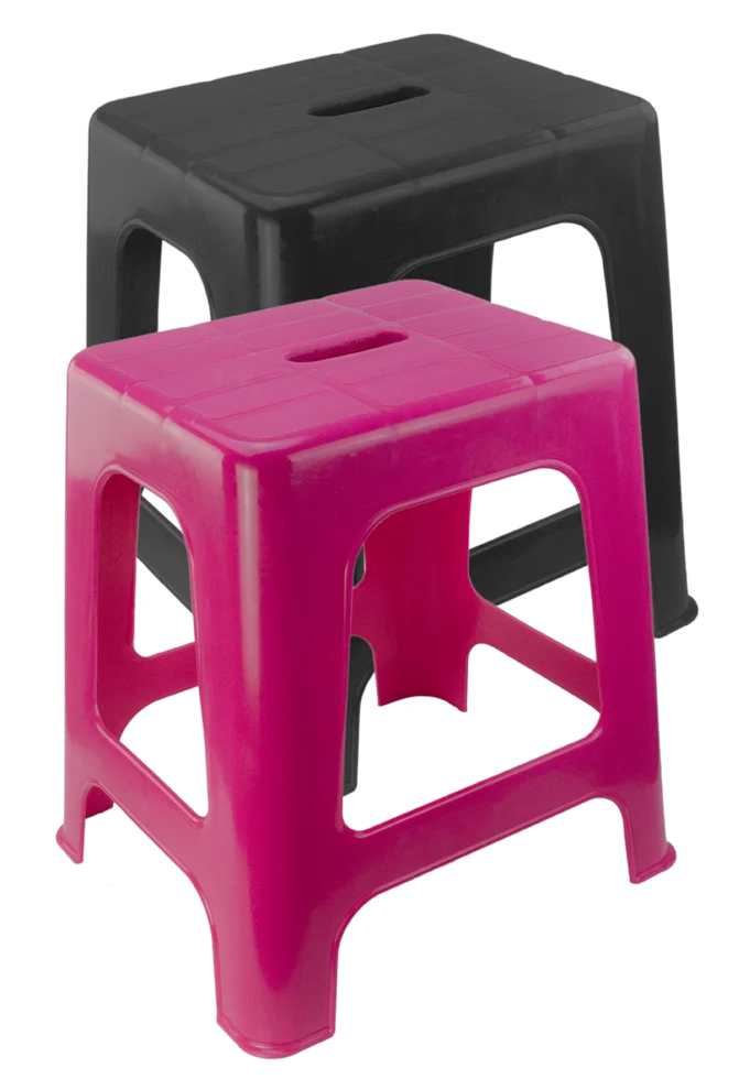 Predellino e seduta con 1 gradino, nero, altezza 41 cm – Vplast - immagine 1